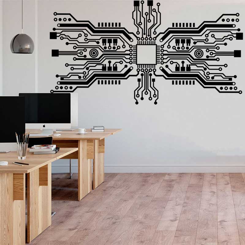 The Office It Tech - Platine Chip Wand Aufkleber Tech Technologie