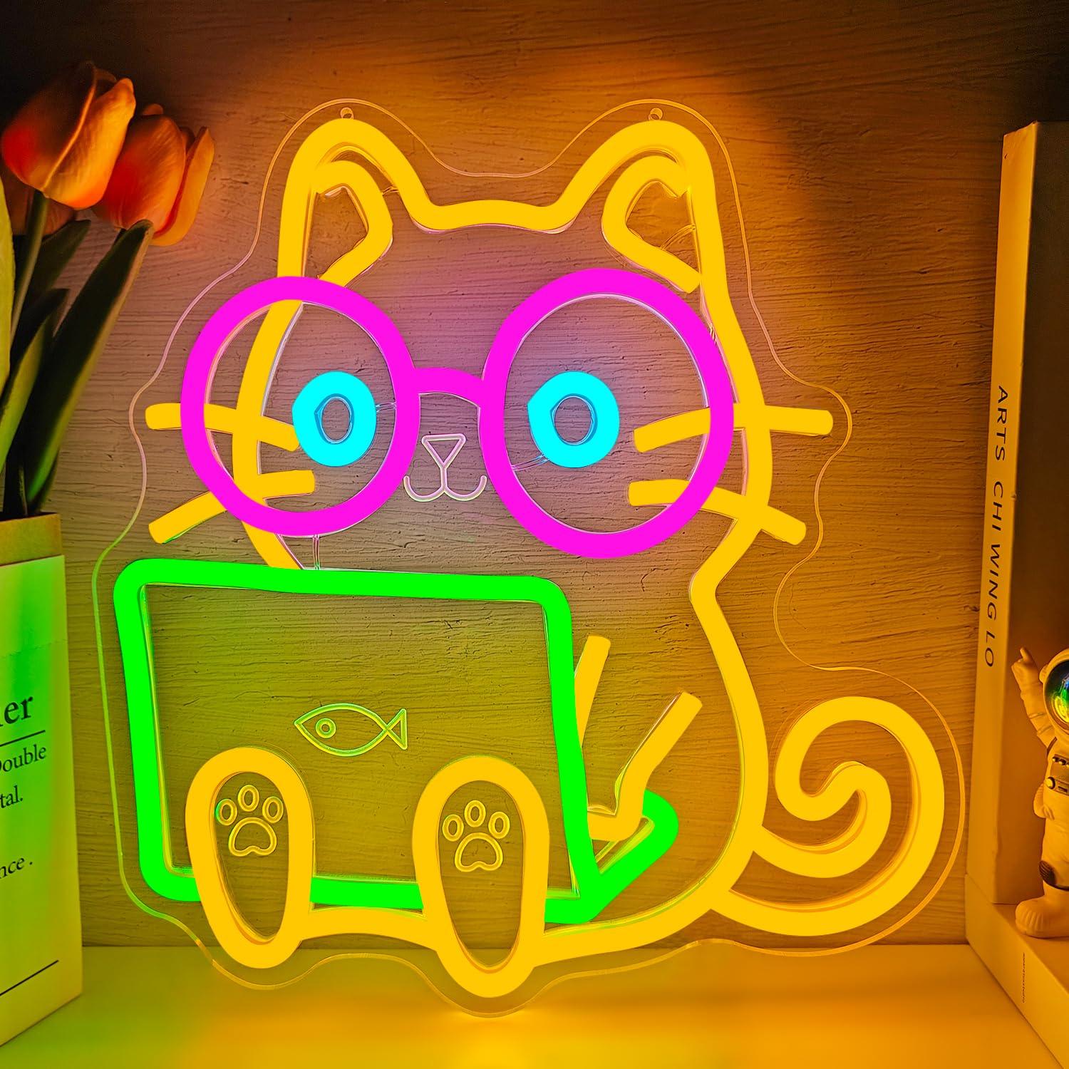 Katzen-Laptop-Neon-Schild, USB – The Office It Tech Bewertung und Preis
