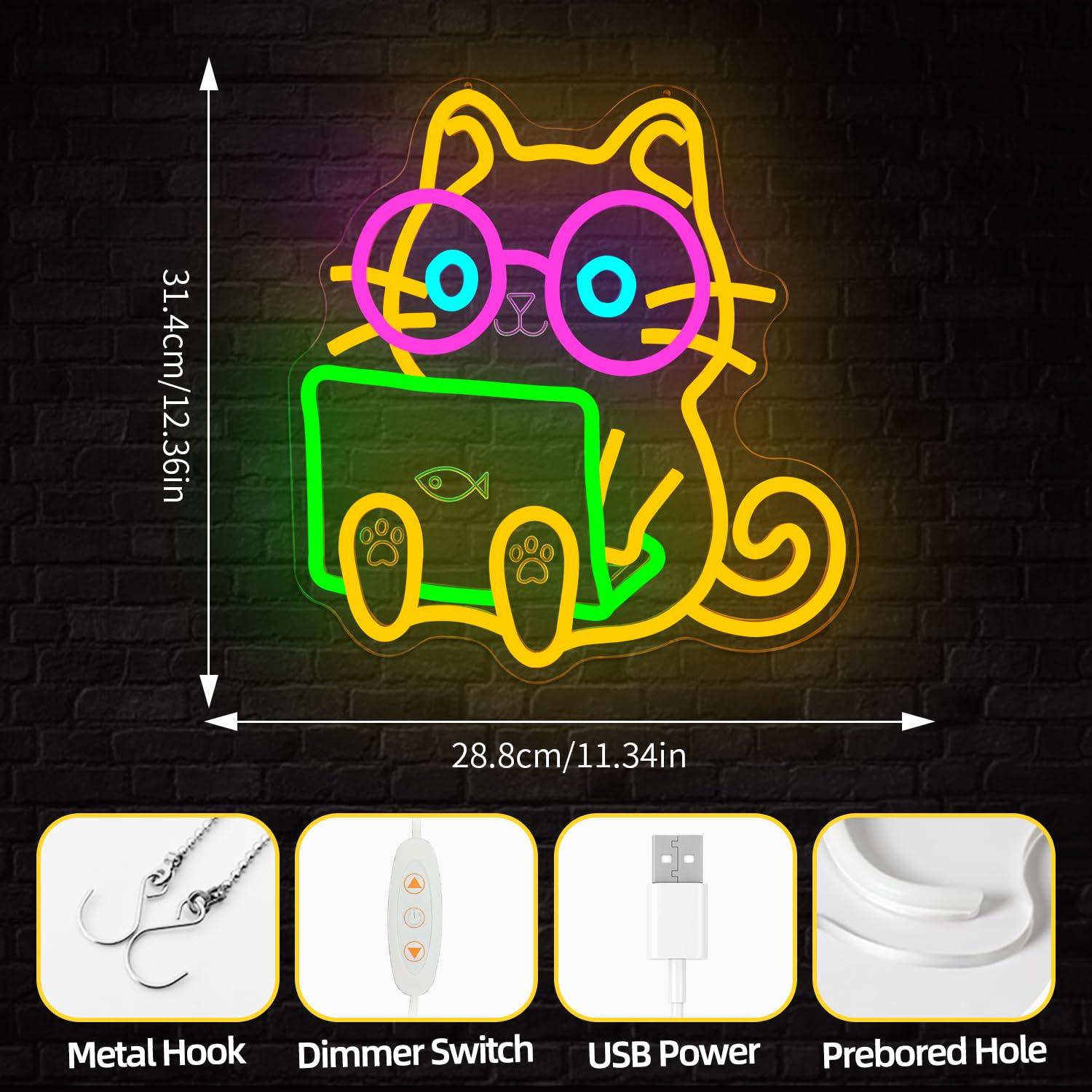 Katzen-Laptop-Neon-Schild, USB – The Office It Tech Bewertung und Preis