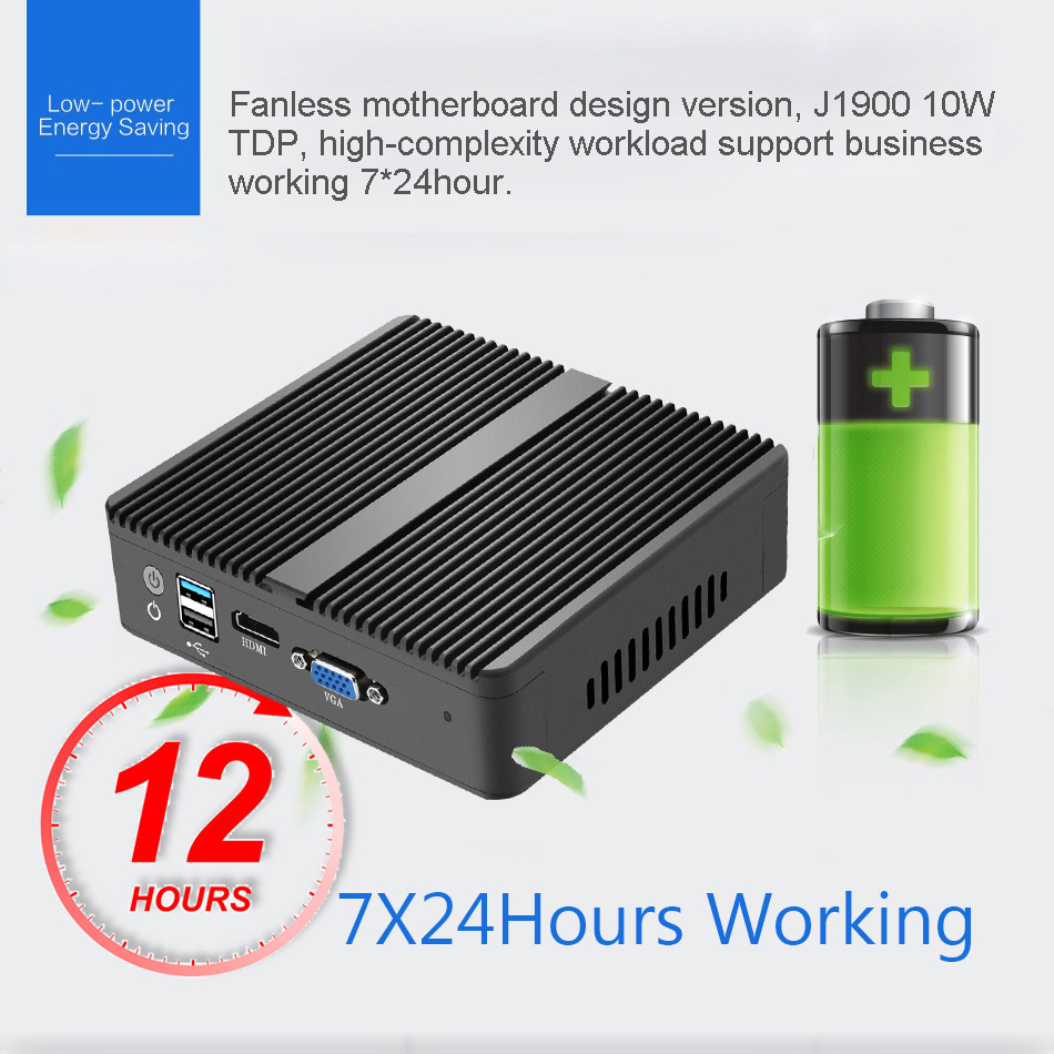 Lüfterloser Mini-PC 4 Ethernet – Thin Client Mini Pc Bewertung und Preis